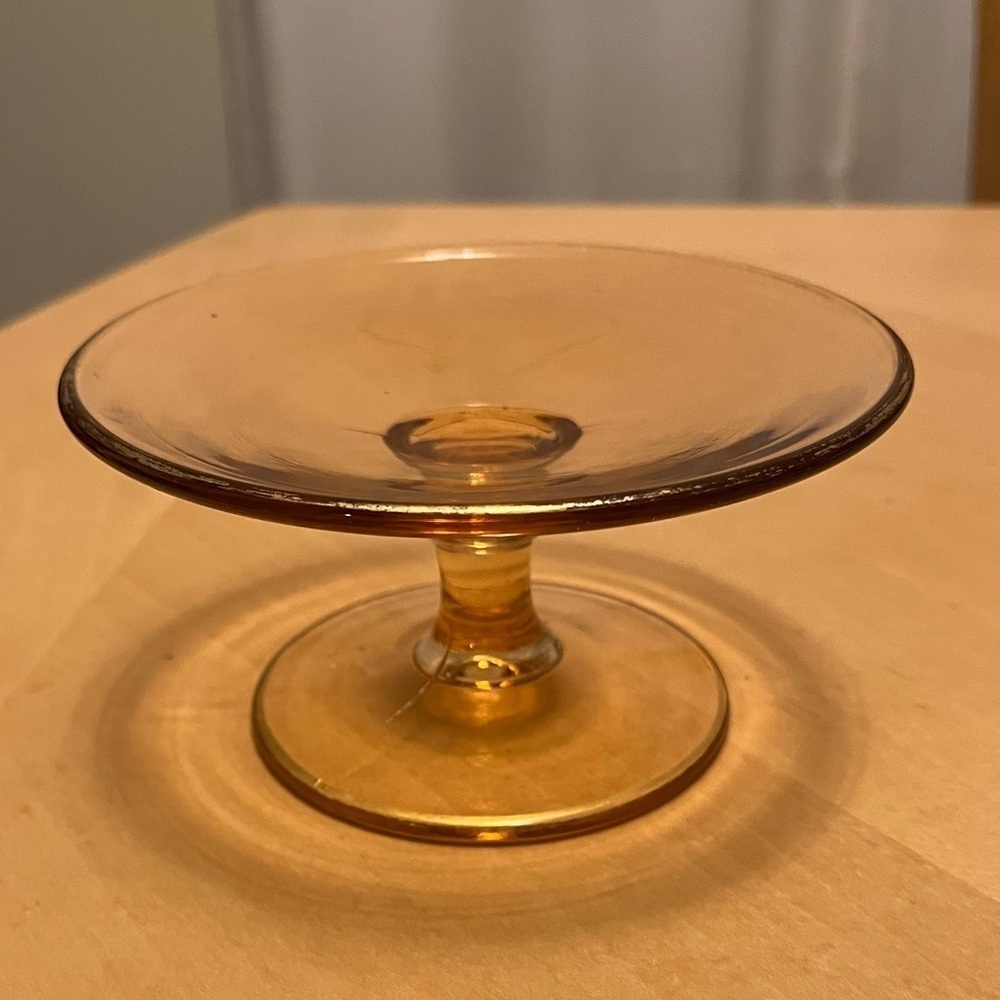 Vintage Pink Depression Glass Candle Holder Base Dessert Stand - Picture 12 of 16
